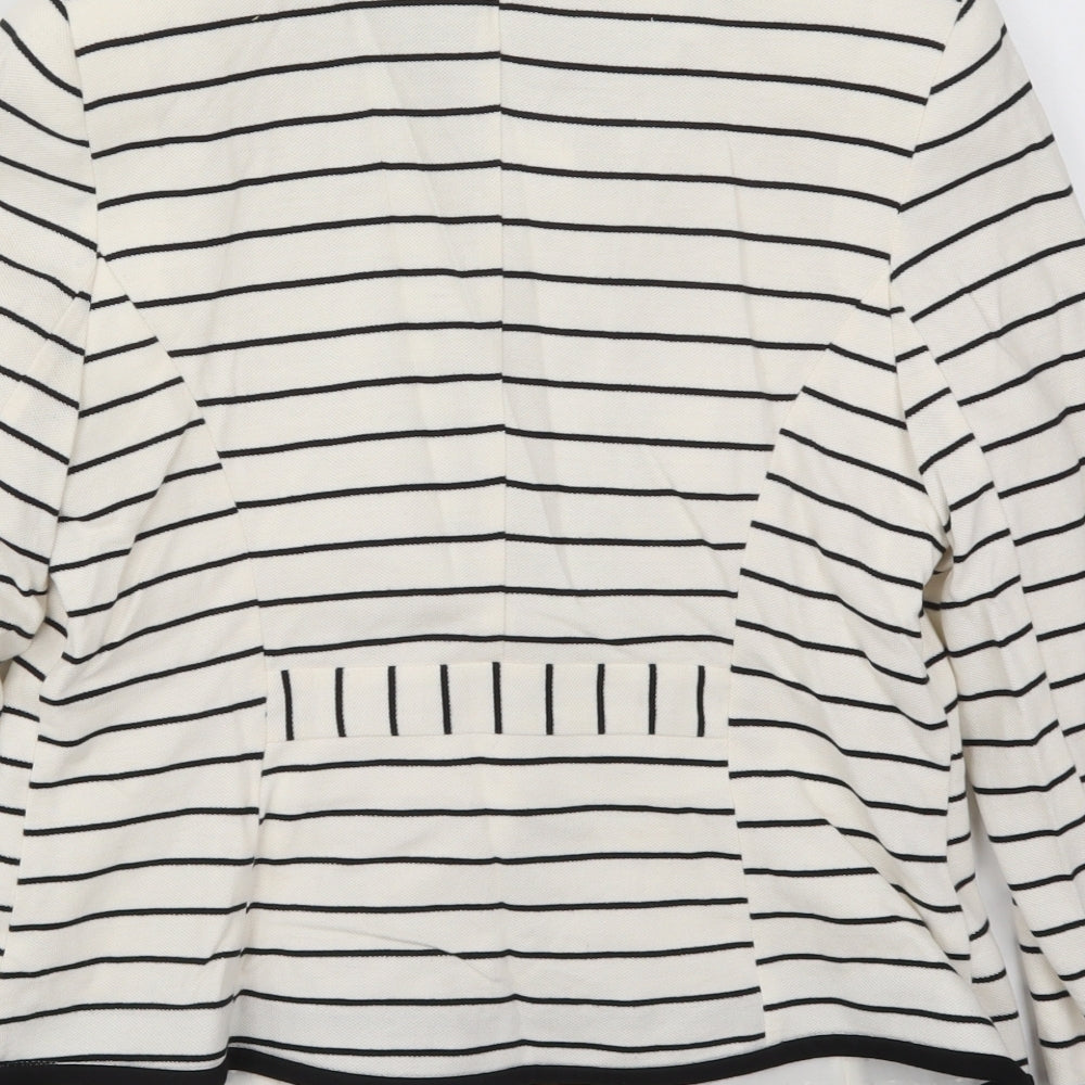 Atmosphere Womens White Striped Cotton Jacket Suit Jacket Size 14