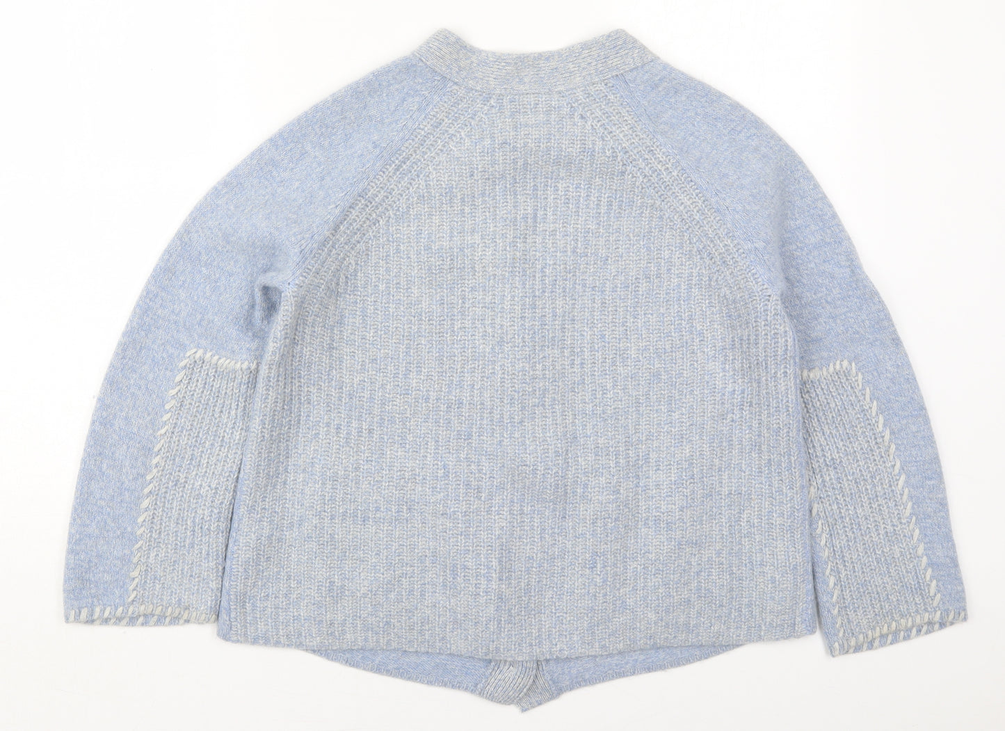 Jigsaw Womens Blue V-Neck  Wool Cardigan Jumper Size M