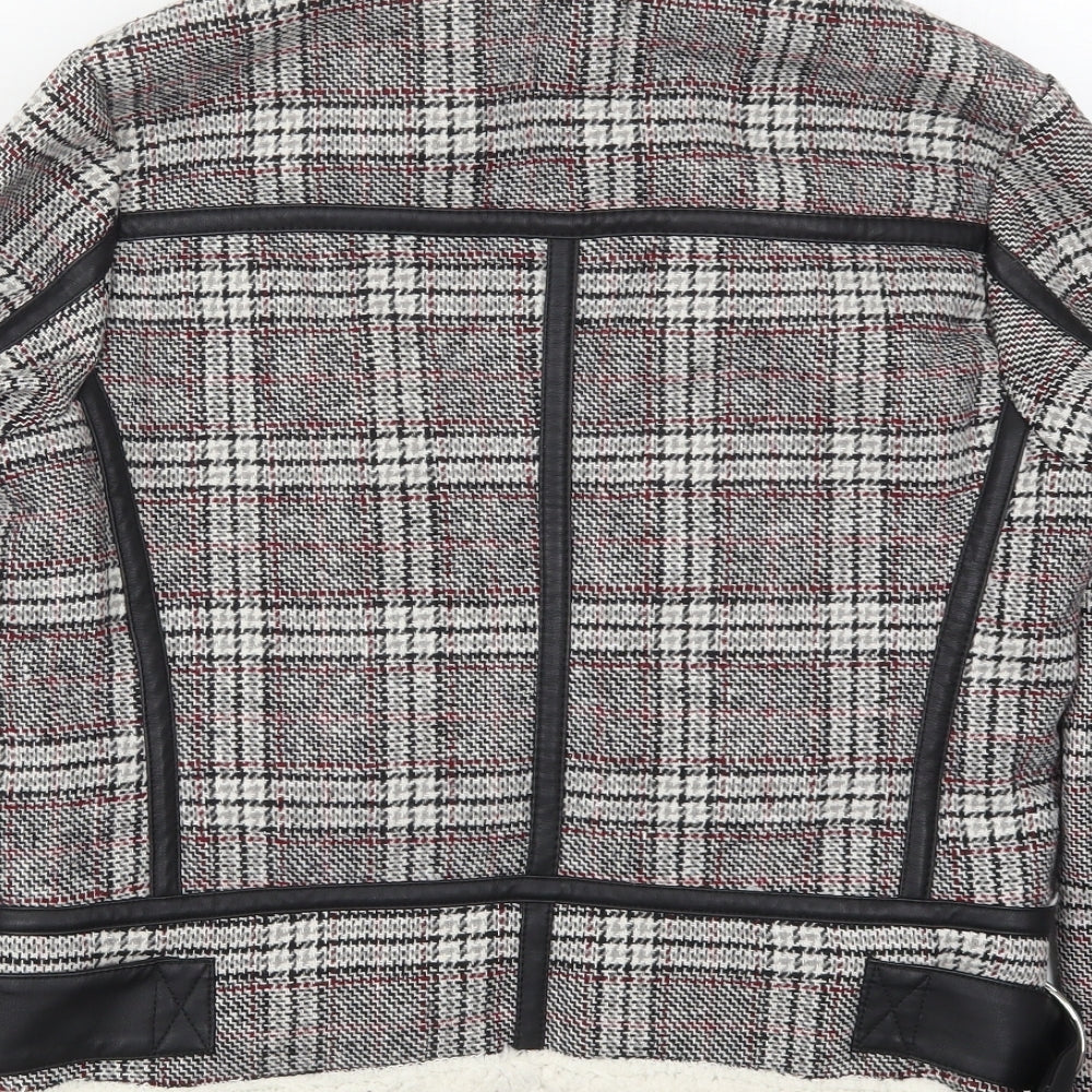 Primark Womens Grey Check  Jacket  Size 10  Zip