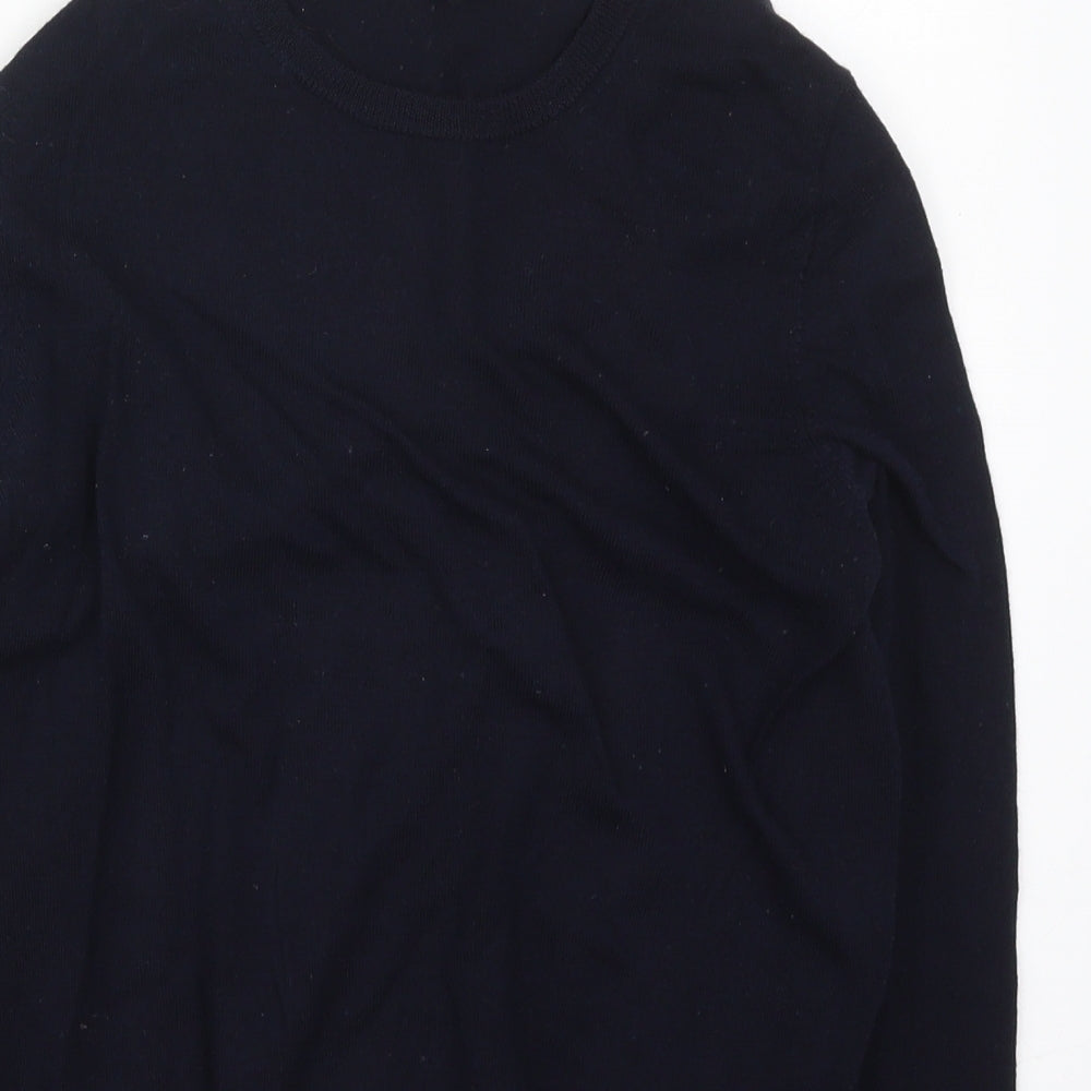 Uniqlo Womens Blue Crew Neck  Wool Pullover Jumper Size S