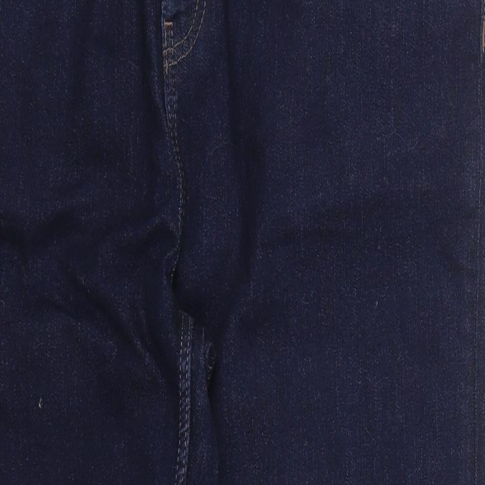 Marks and Spencer Womens Blue  Cotton Straight Jeans Size 20 L28 in Regular Button