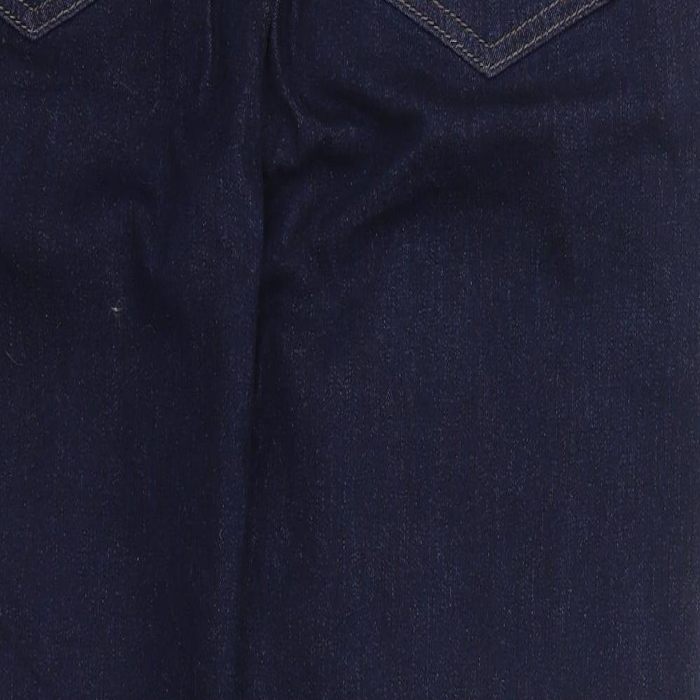 Marks and Spencer Womens Blue  Cotton Straight Jeans Size 20 L28 in Regular Button