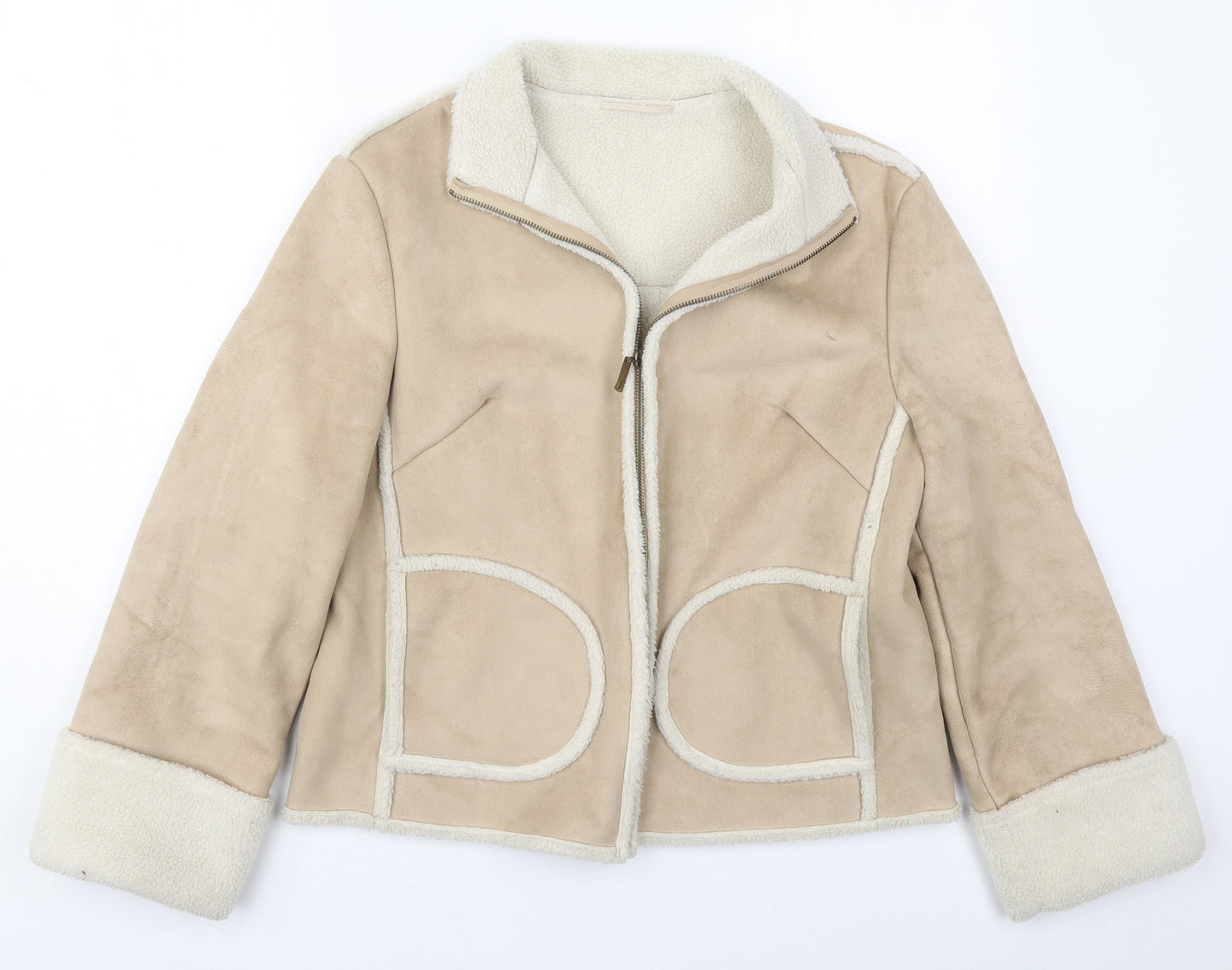 NEXT Womens Beige   Jacket  Size 12  Zip