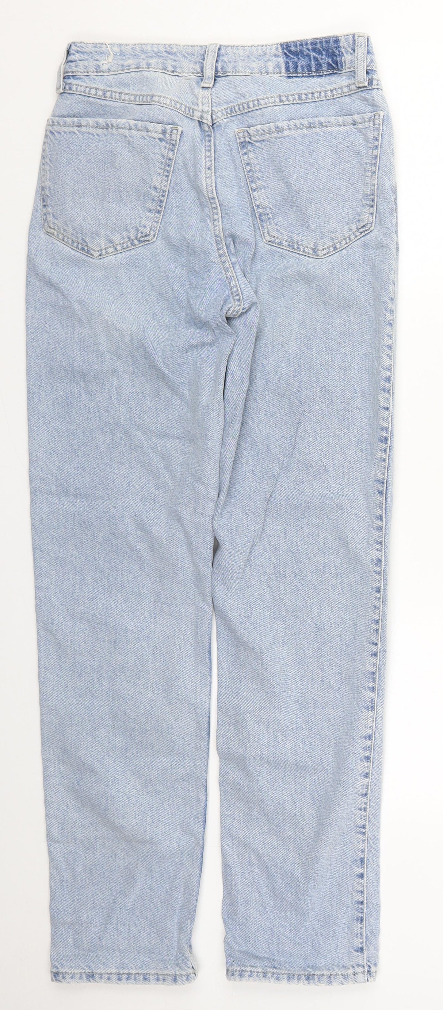 River Island Womens Blue  Cotton Straight Jeans Size 6 L29 in Regular Button