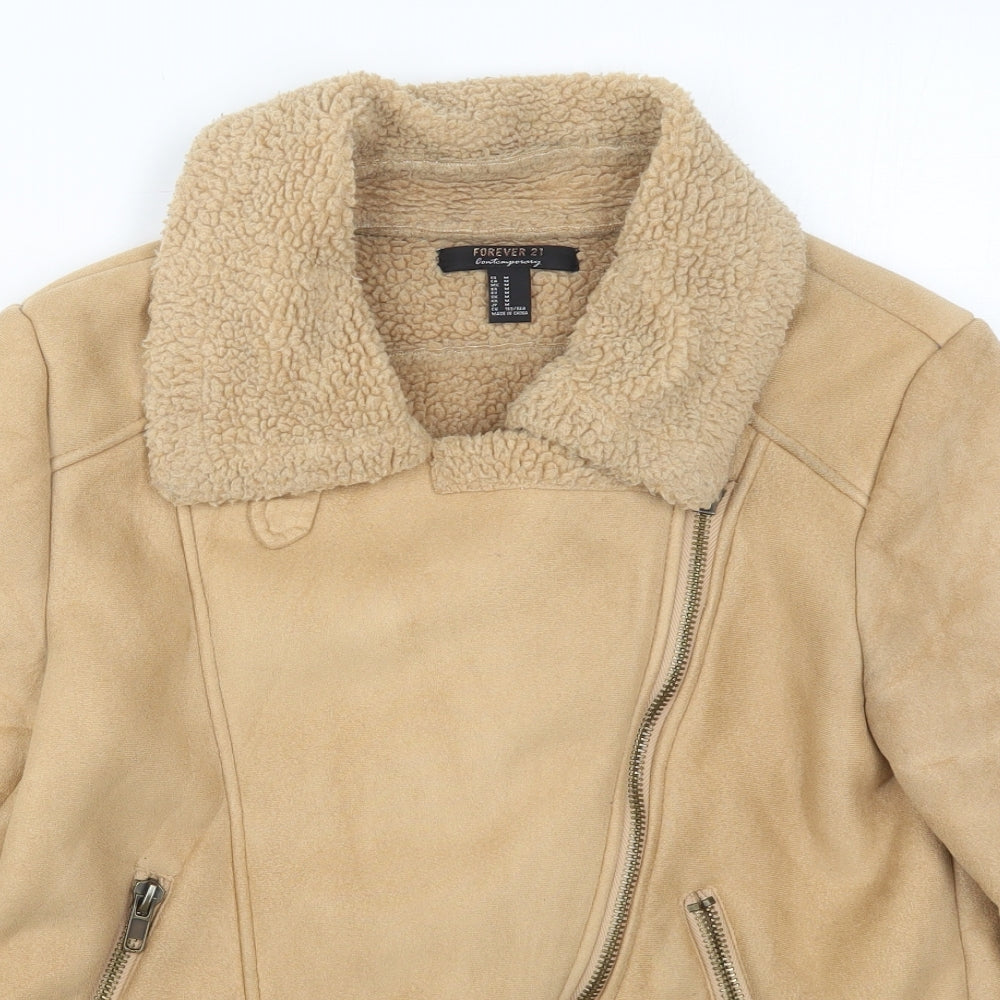 FOREVER 21 Womens Beige   Jacket  Size M  Zip