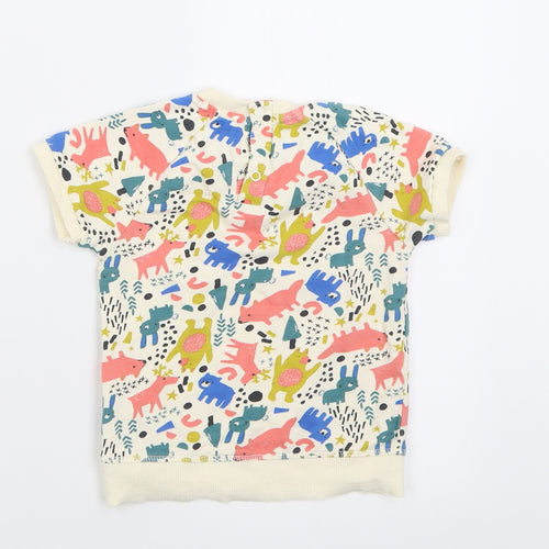 Mini Club Baby Multicoloured Geometric Cotton Basic T-Shirt Size 18-24 Months Crew Neck Button