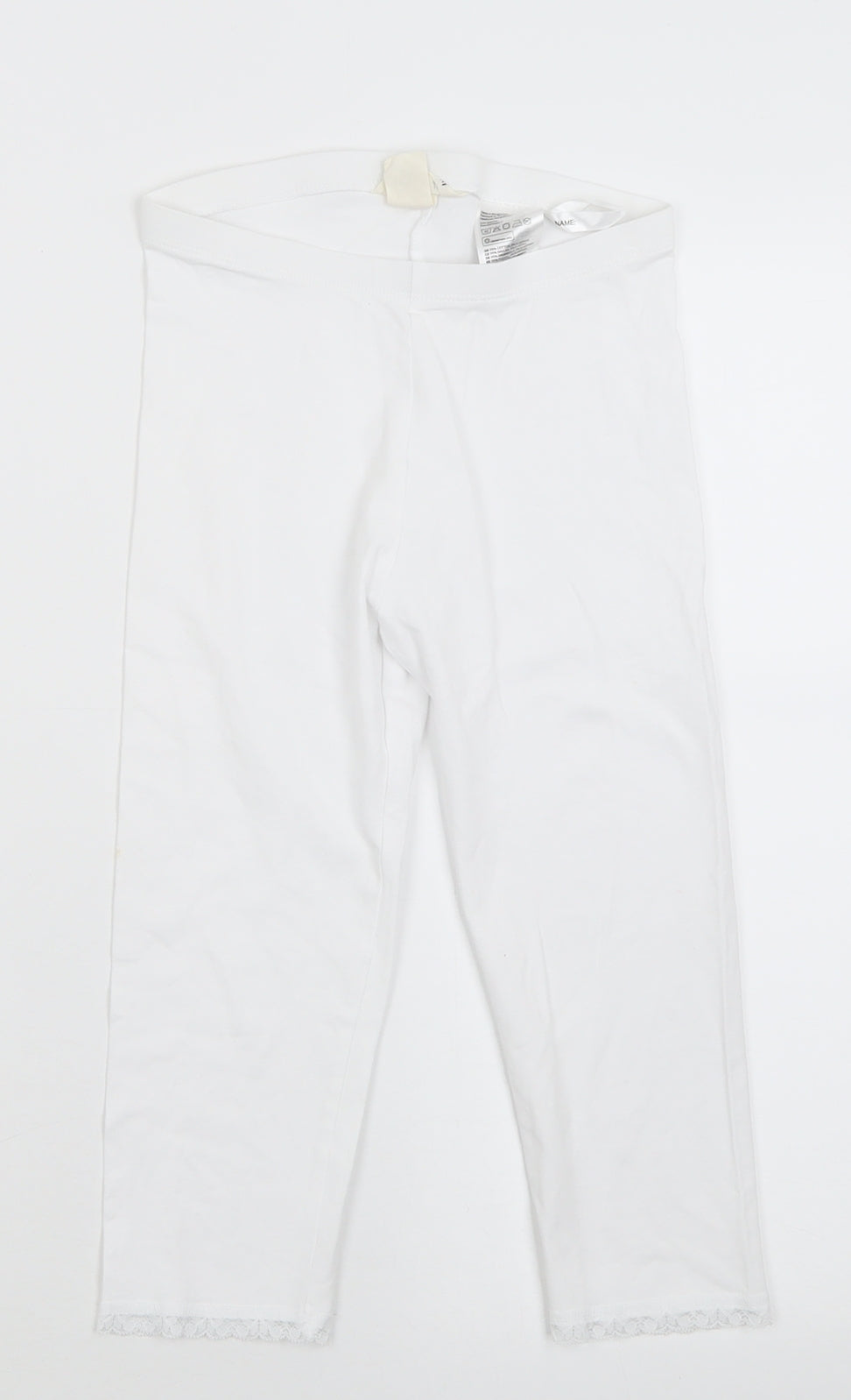 H&M Girls White  Cotton Capri Trousers Size 9-10 Years  Regular Pullover