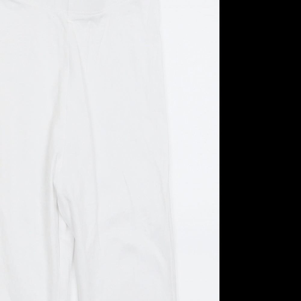 H&M Girls White  Cotton Capri Trousers Size 9-10 Years  Regular Pullover