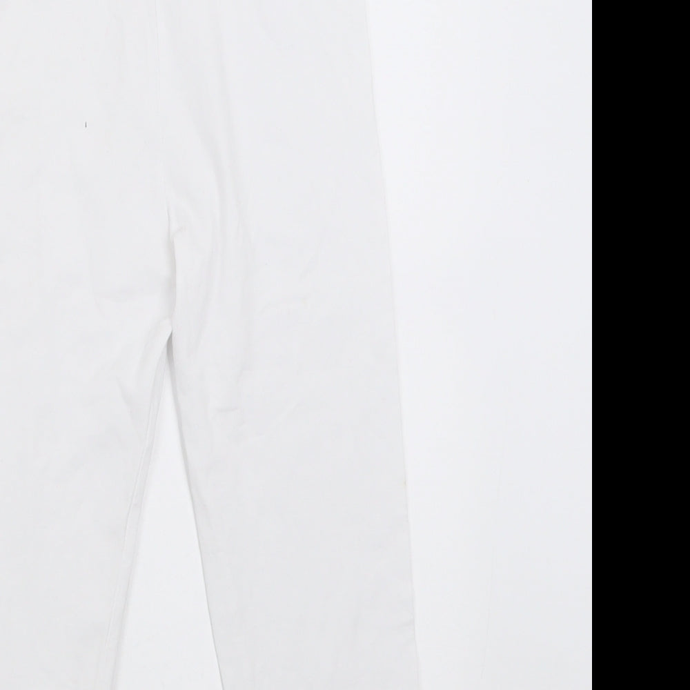 H&M Girls White  Cotton Capri Trousers Size 9-10 Years  Regular Pullover