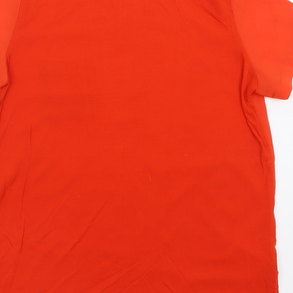 French Connection Womens Orange  Polyester Basic T-Shirt Size XS Crew Neck