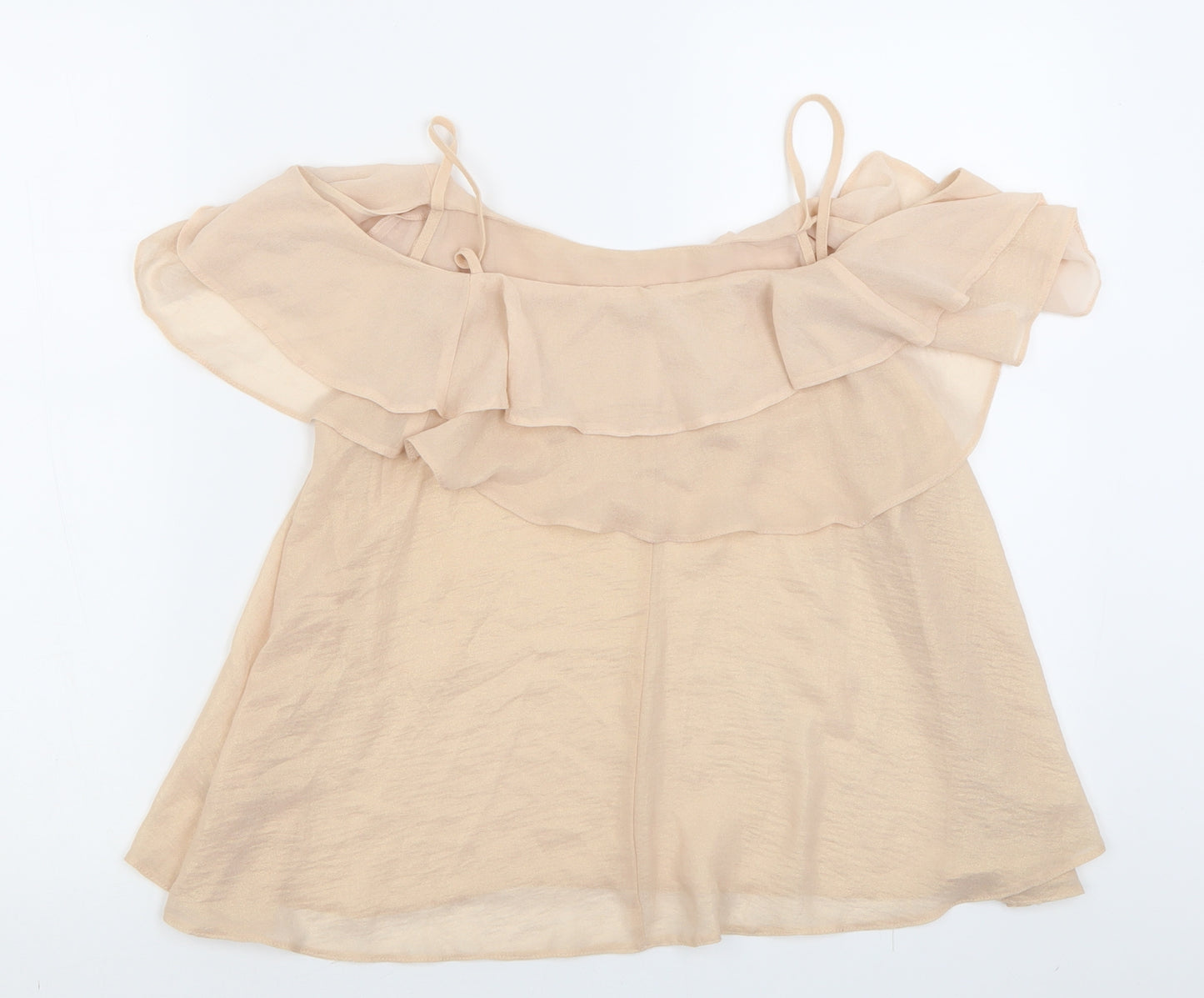 Atmosphere Womens Beige  Polyester Basic Tank Size 10 Scoop Neck