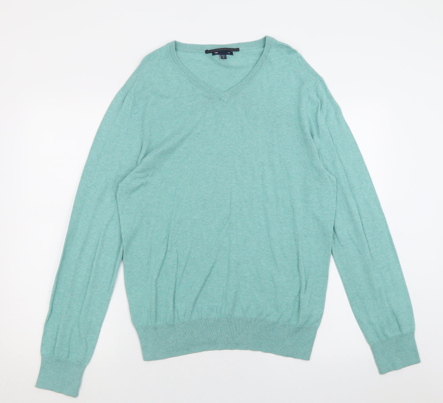 Gap Womens Green V-Neck  Cotton Pullover Jumper Size M