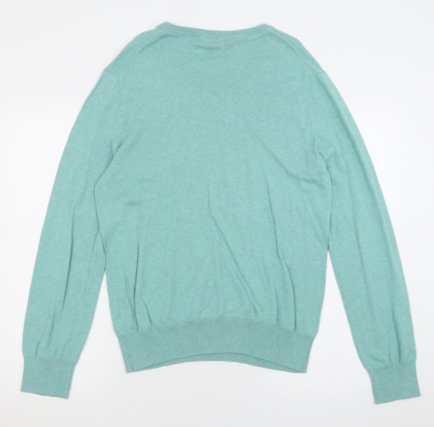 Gap Womens Green V-Neck  Cotton Pullover Jumper Size M