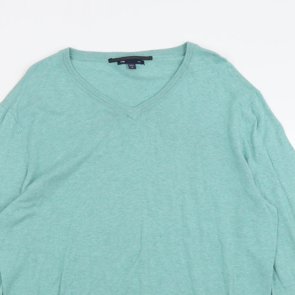 Gap Womens Green V-Neck  Cotton Pullover Jumper Size M