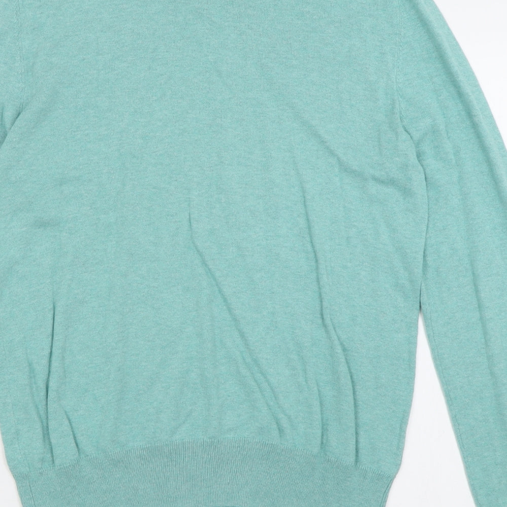Gap Womens Green V-Neck  Cotton Pullover Jumper Size M