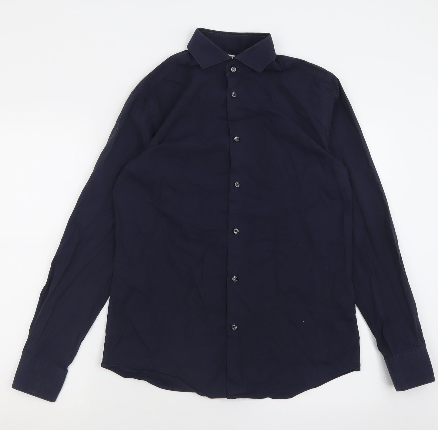 JACK & JONES Mens Blue  Cotton  Button-Up Size M Collared Button