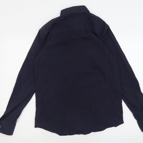 JACK & JONES Mens Blue  Cotton  Button-Up Size M Collared Button