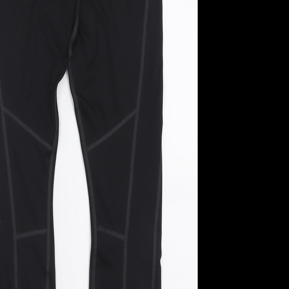 PUMA Womens Black  Polyester Capri Leggings Size 10 L27 in Regular Tie