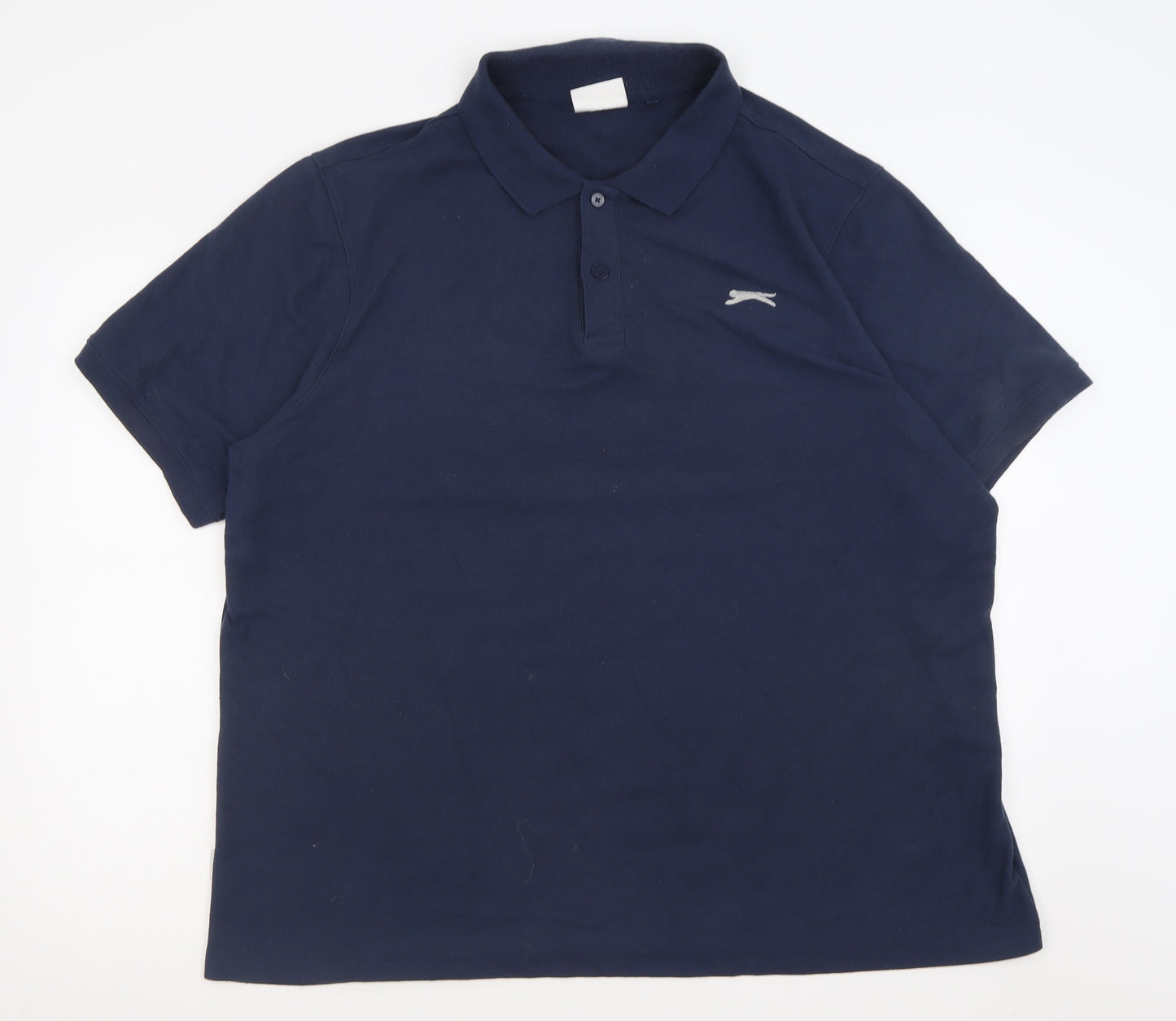 Slazenger Mens Blue  Cotton  Polo Size 3XL Collared Button