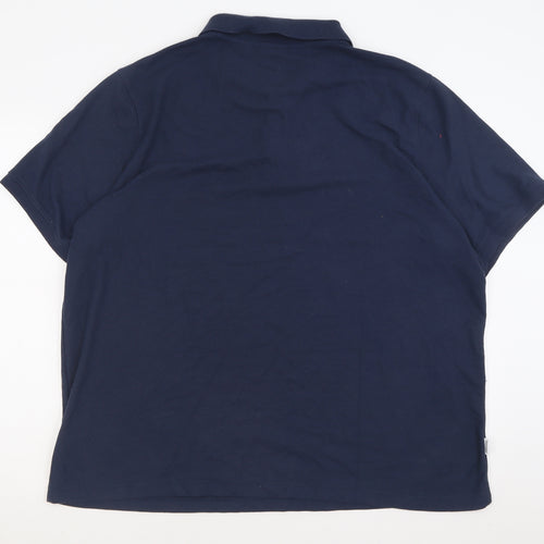 Slazenger Mens Blue  Cotton  Polo Size 3XL Collared Button