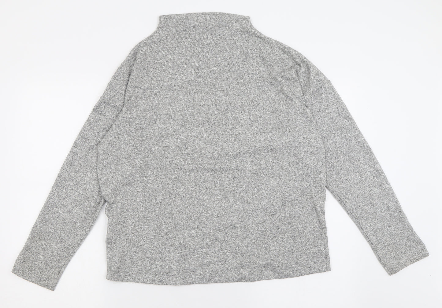 Uniqlo Womens Grey High Neck  Polyester Pullover Jumper Size M