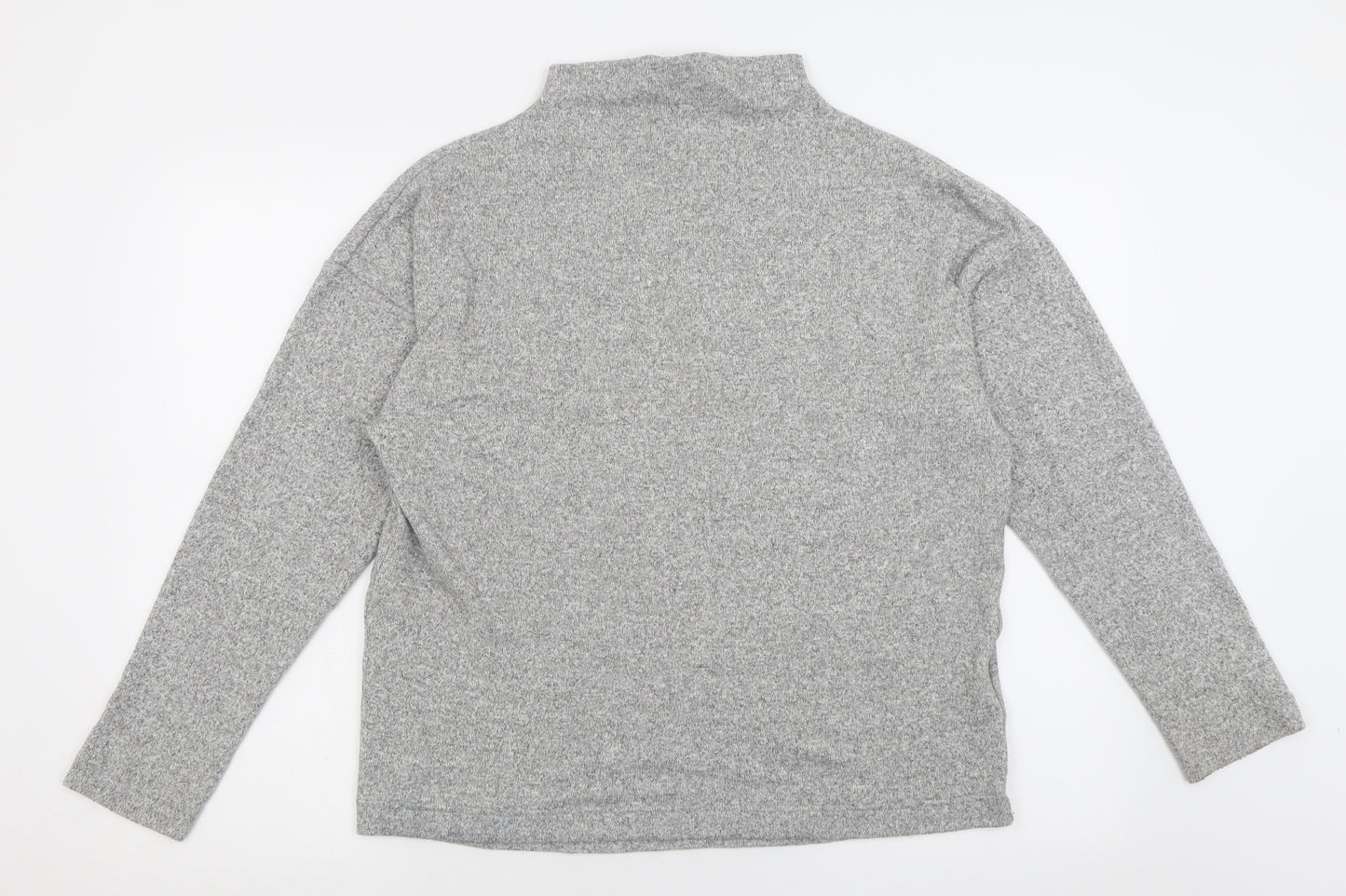 Uniqlo Womens Grey High Neck  Polyester Pullover Jumper Size M