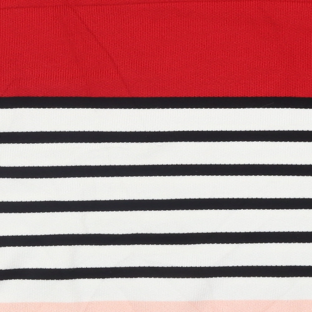 New Look Womens Red Crew Neck Striped Viscose Pullover Jumper Size M