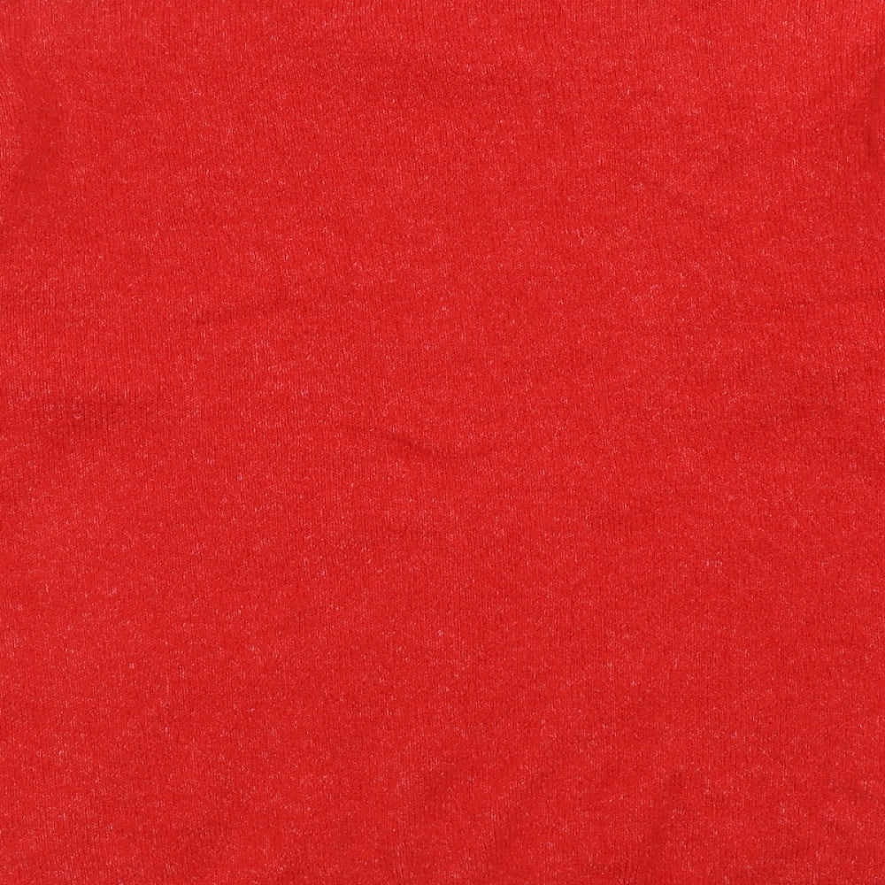 F&F Womens Red Crew Neck  Acrylic Pullover Jumper Size 14