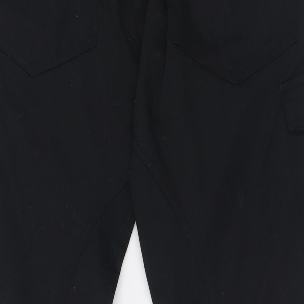 Industrialize Mens Black  Polyester Cargo Trousers Size 32 L30 in Regular Button