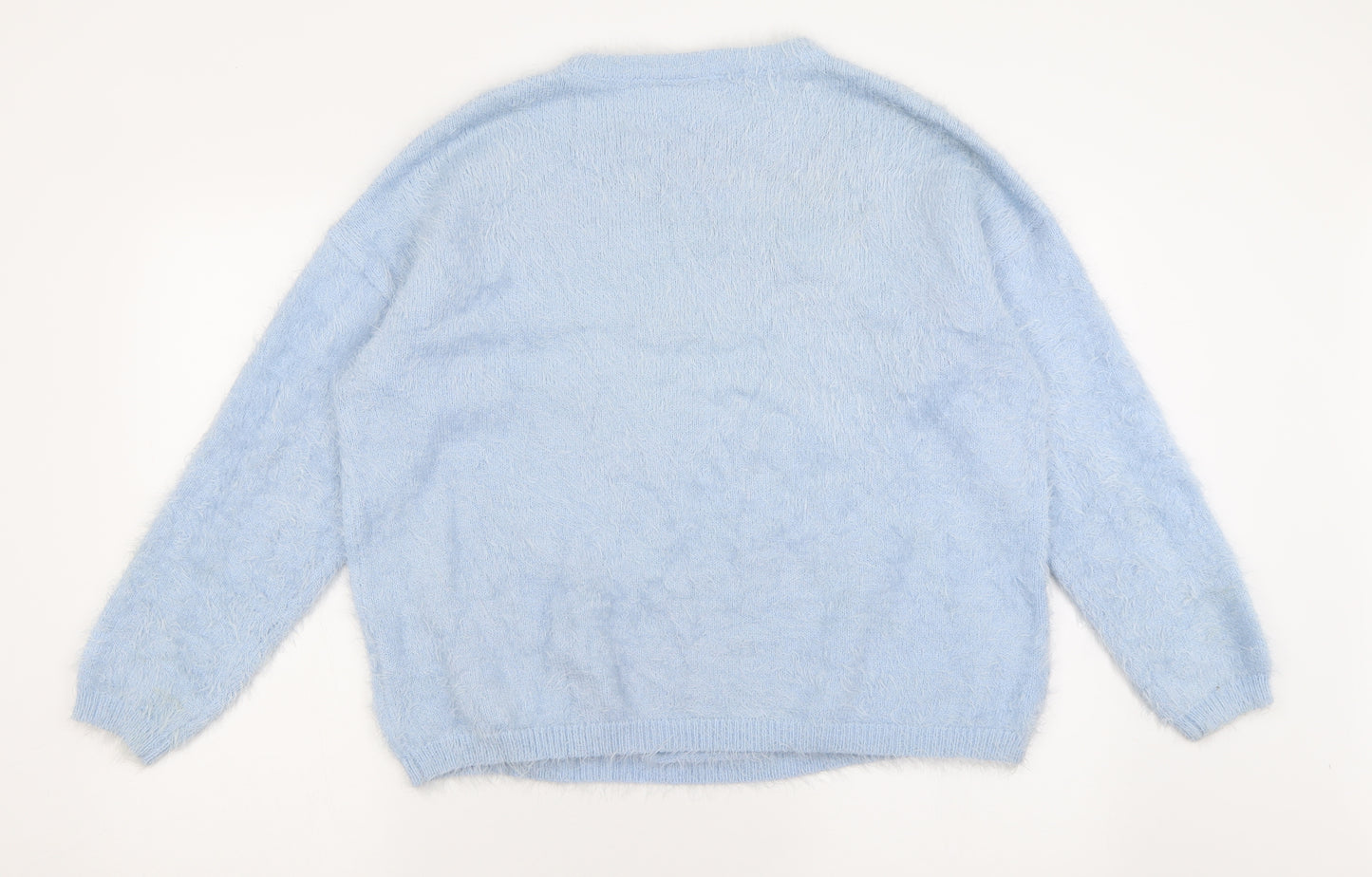 Primark Womens Blue Crew Neck  Nylon Pullover Jumper Size L   - Stitch Disney