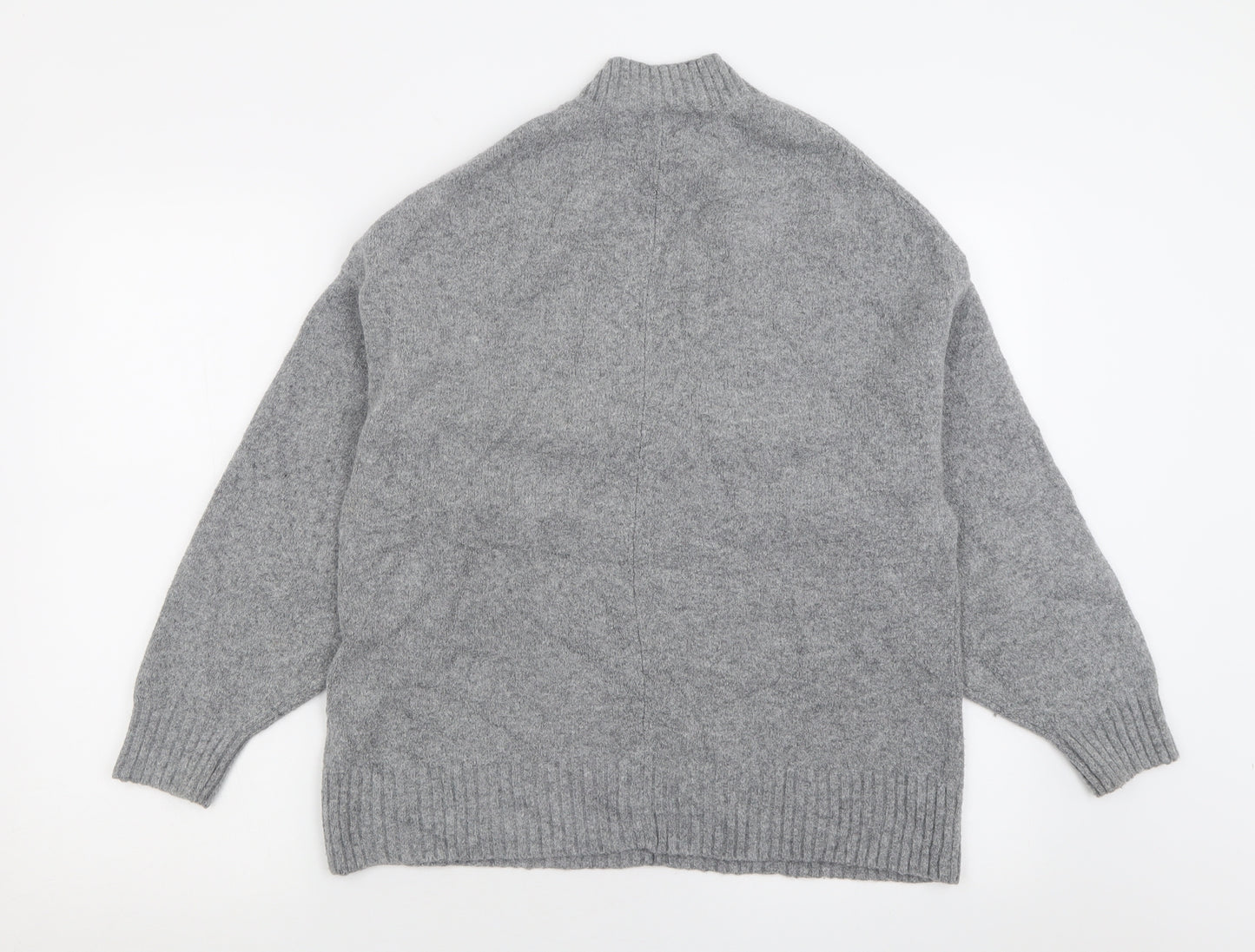 Jigsaw Womens Grey High Neck  Cotton Pullover Jumper Size S