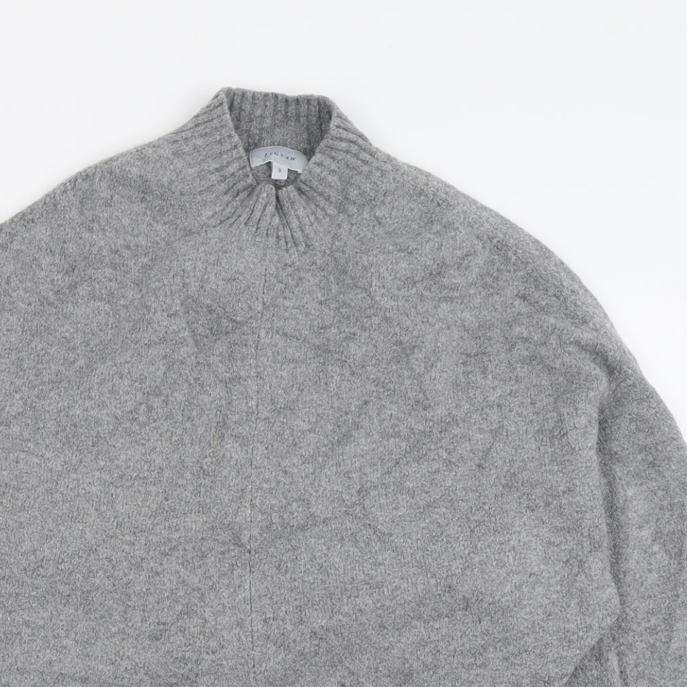 Jigsaw Womens Grey High Neck  Cotton Pullover Jumper Size S