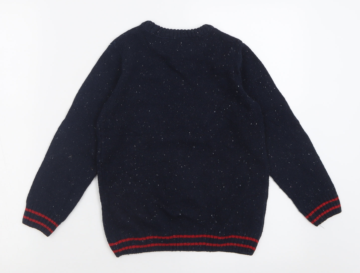 NEXT Boys Blue Crew Neck  Acrylic Pullover Jumper Size 6-7 Years  Pullover - Christmas  Jumper