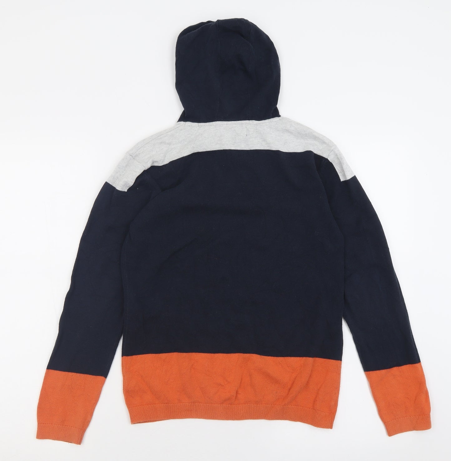NEXT Boys Blue Striped Cotton Pullover Hoodie Size 12 Years  Pullover