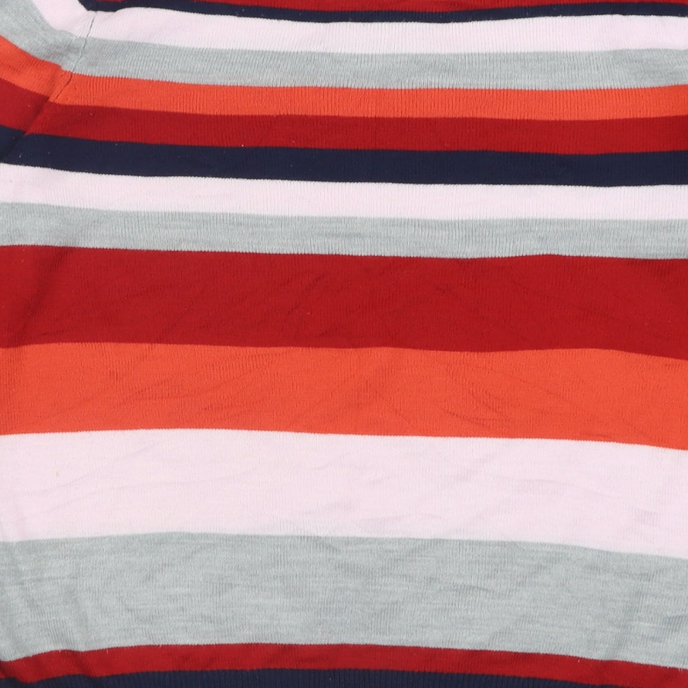 Bonmarché Womens Multicoloured Boat Neck Striped Acrylic Pullover Jumper Size 12