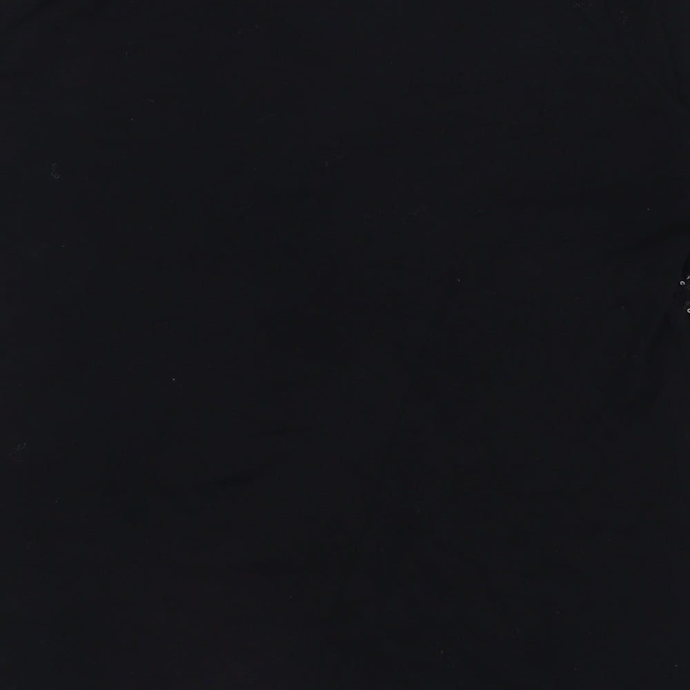 Marks and Spencer Womens Black  Viscose Basic T-Shirt Size 14 Crew Neck