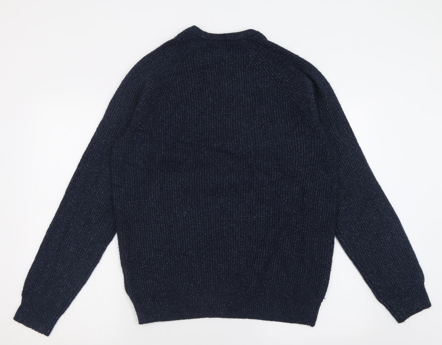Marks and Spencer Mens Blue Crew Neck  Polyamide Pullover Jumper Size L