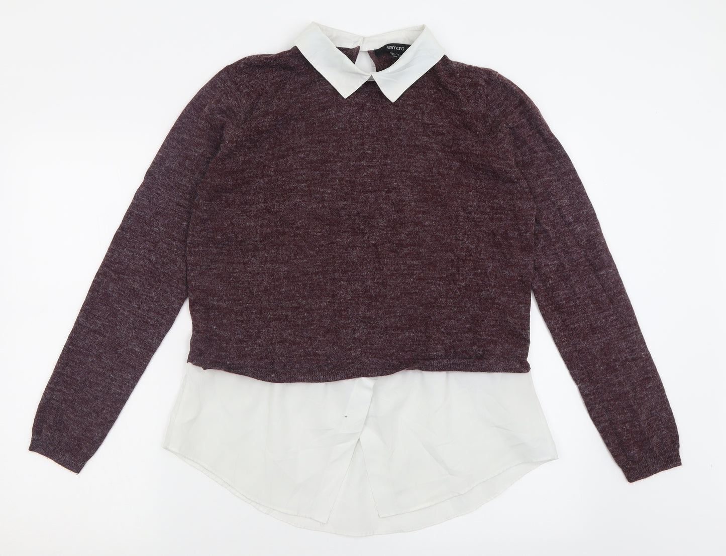 ESMARA Womens Purple Collared  Viscose Pullover Jumper Size 18