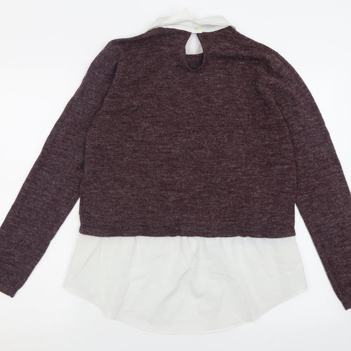 ESMARA Womens Purple Collared  Viscose Pullover Jumper Size 18