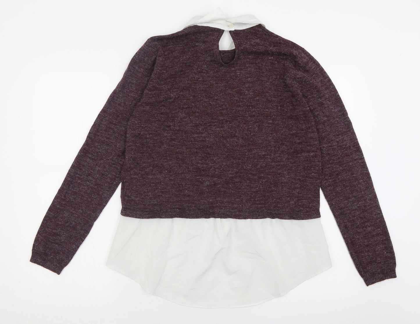 ESMARA Womens Purple Collared  Viscose Pullover Jumper Size 18