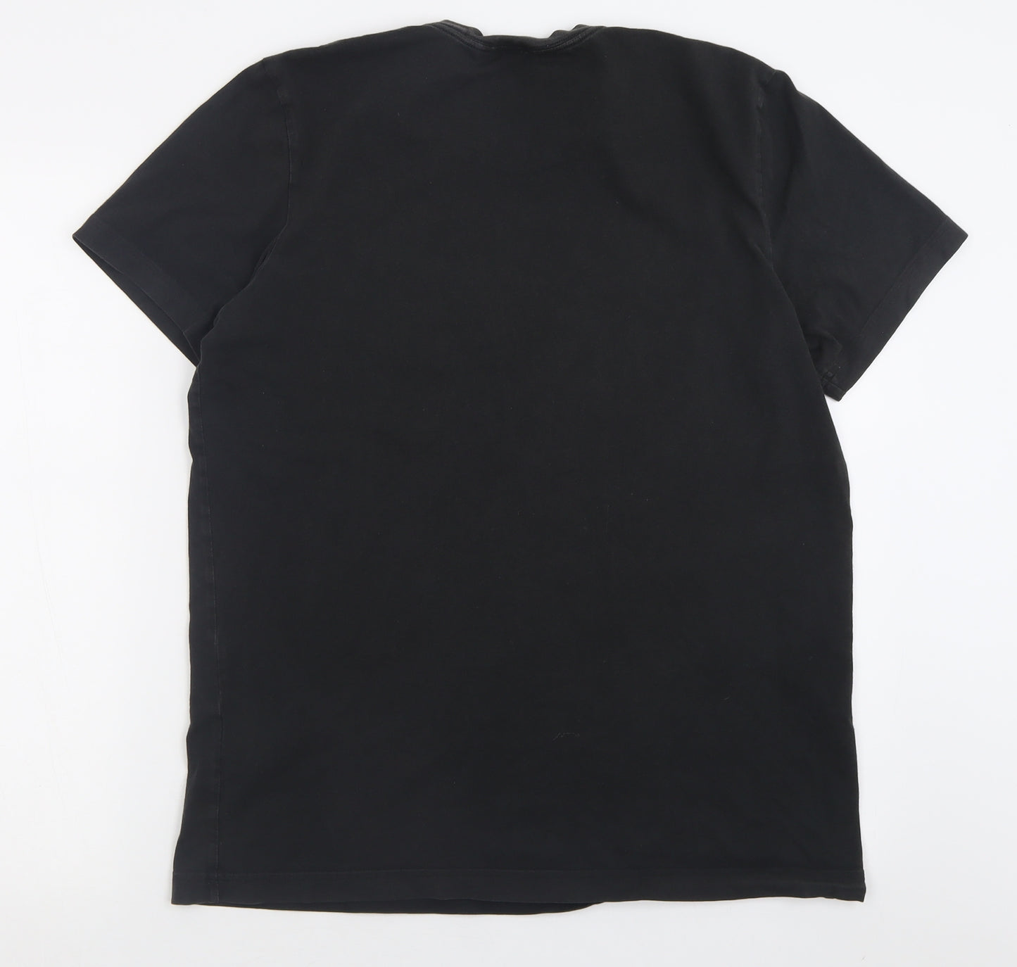 adidas Mens Black  Cotton  T-Shirt Size L Crew Neck