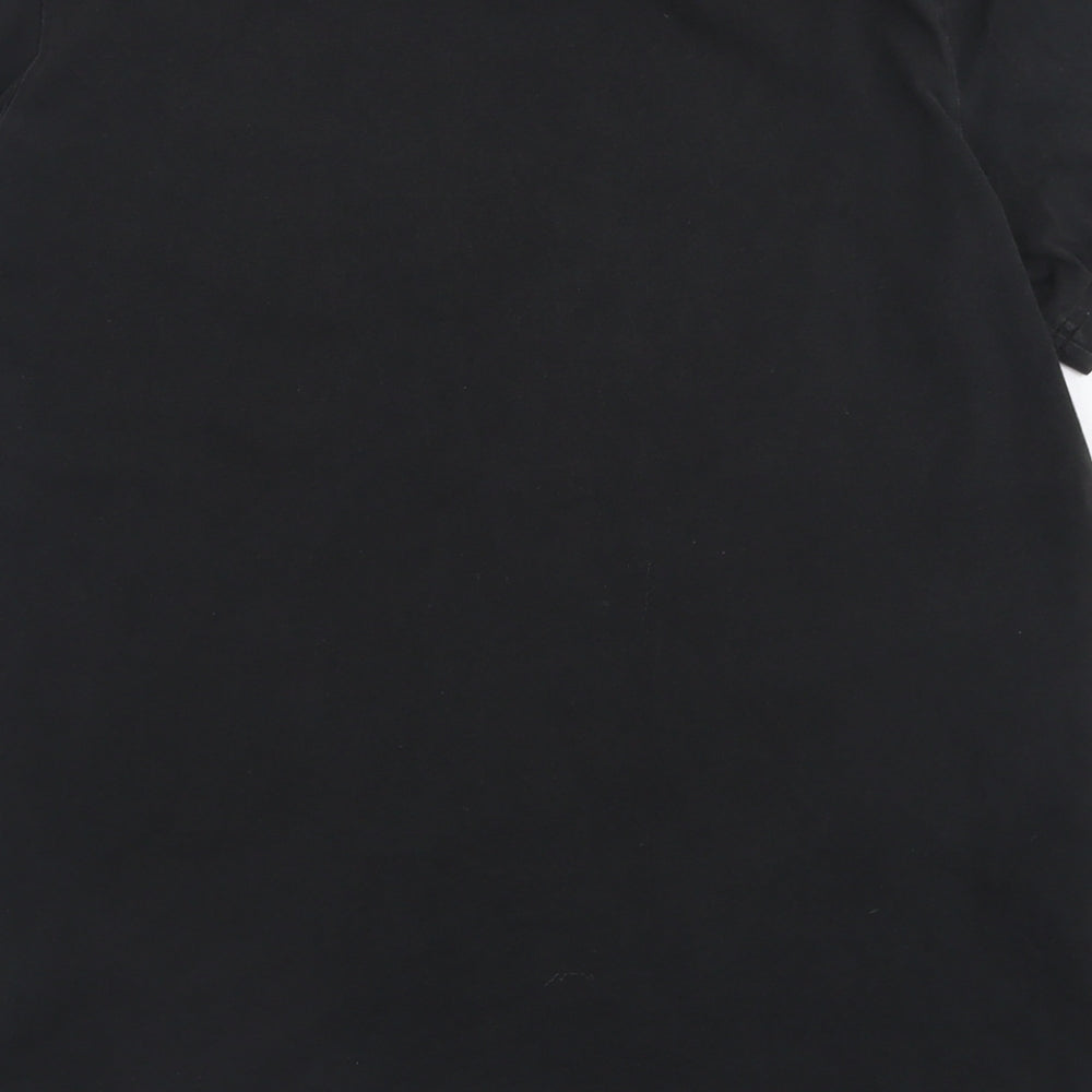 adidas Mens Black  Cotton  T-Shirt Size L Crew Neck