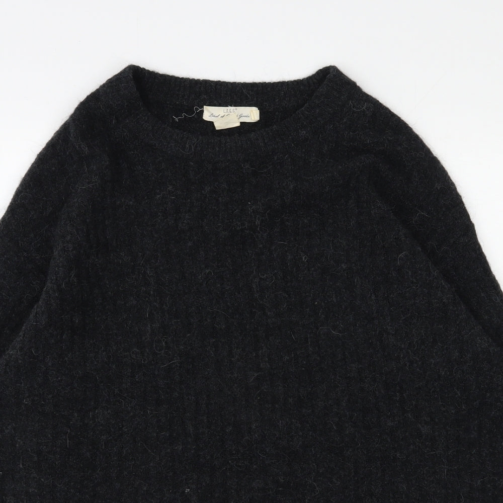 H&M Womens Grey Round Neck  Acrylic Pullover Jumper Size S
