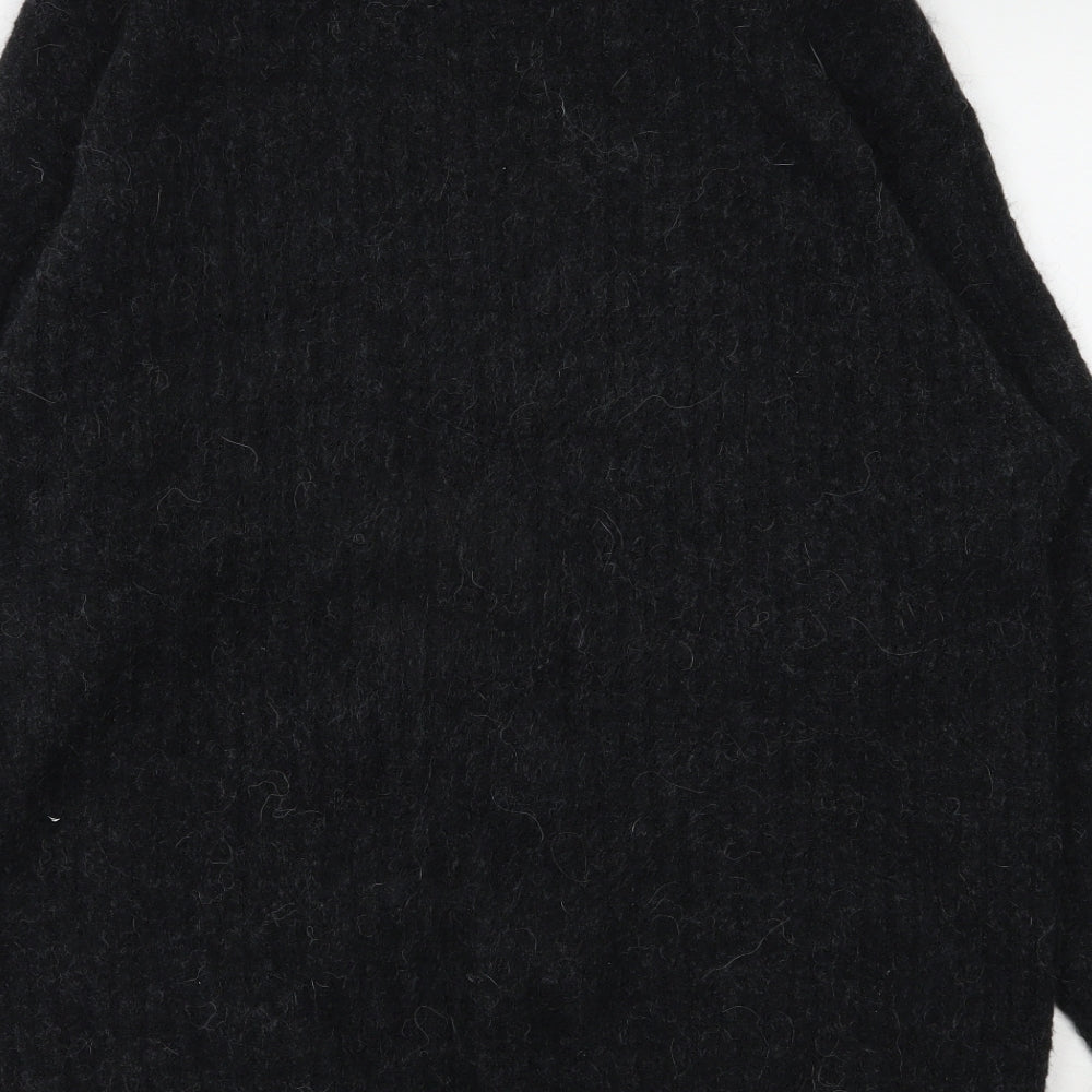 H&M Womens Grey Round Neck  Acrylic Pullover Jumper Size S