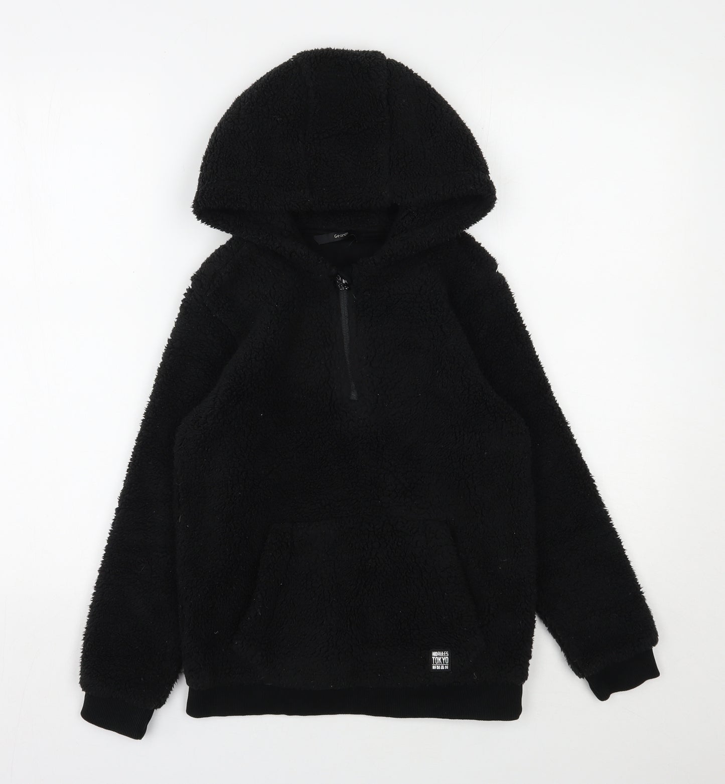 George Boys Black  Polyester Pullover Hoodie Size 10-11 Years  Pullover