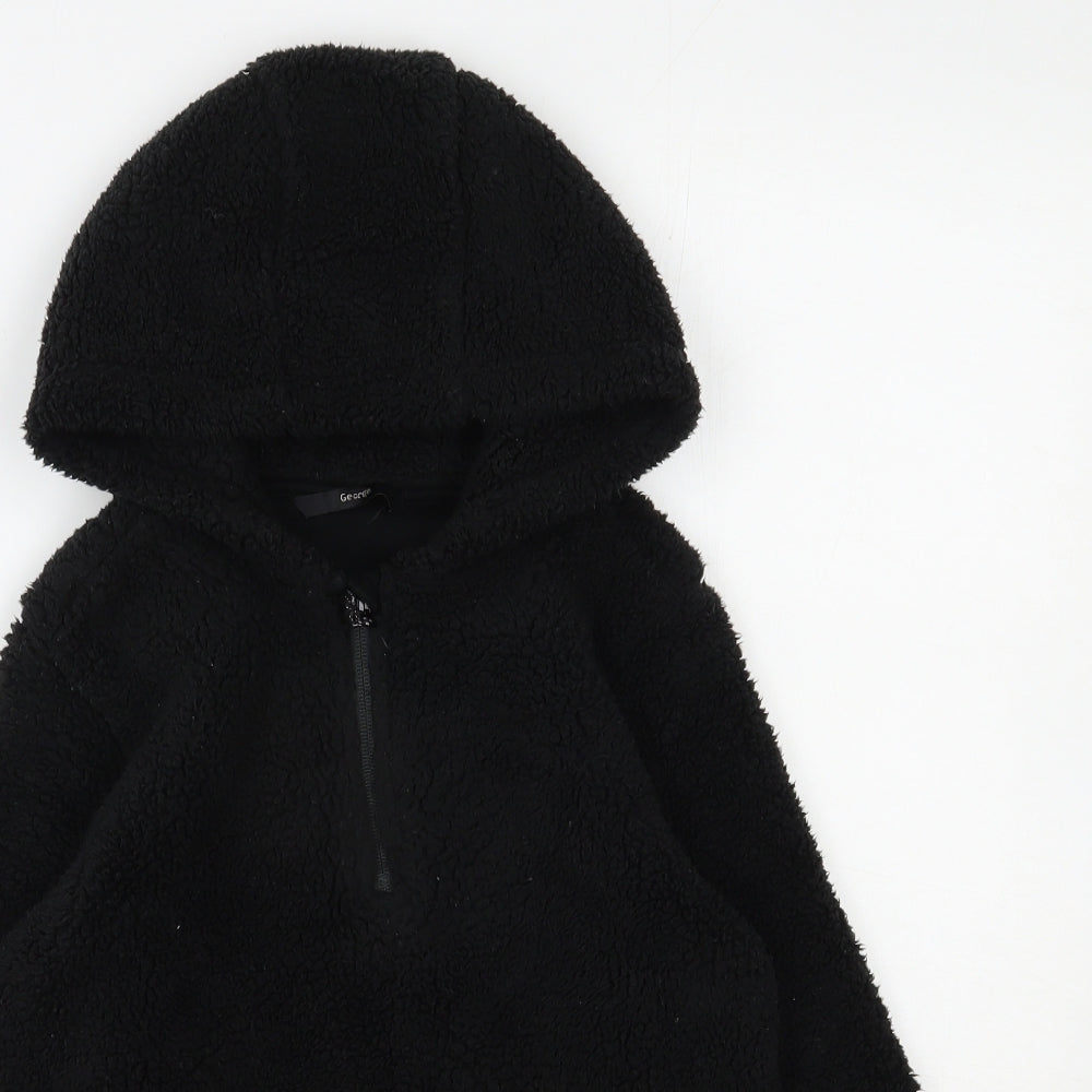 George Boys Black  Polyester Pullover Hoodie Size 10-11 Years  Pullover