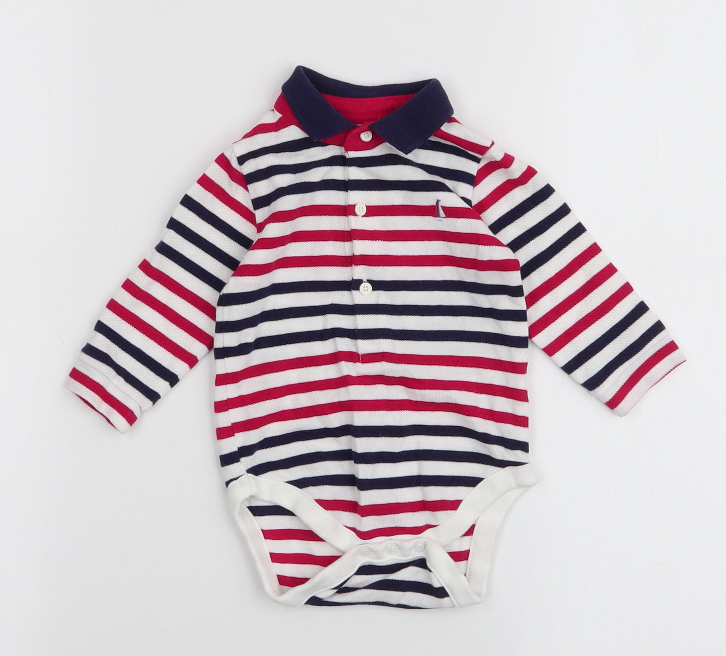 NEXT Boys Multicoloured Striped 100% Cotton Babygrow One-Piece Size 3-6 Months  Snap