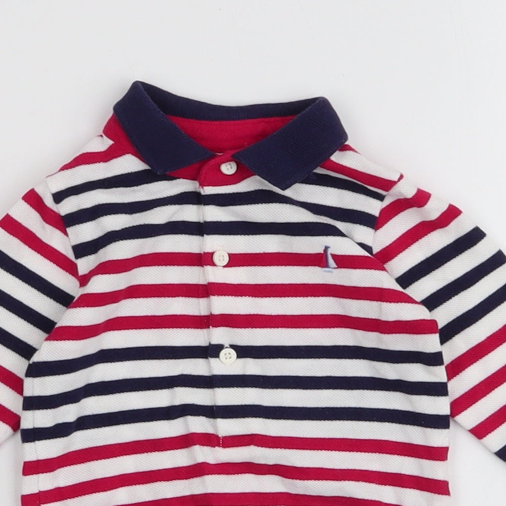 NEXT Boys Multicoloured Striped 100% Cotton Babygrow One-Piece Size 3-6 Months  Snap