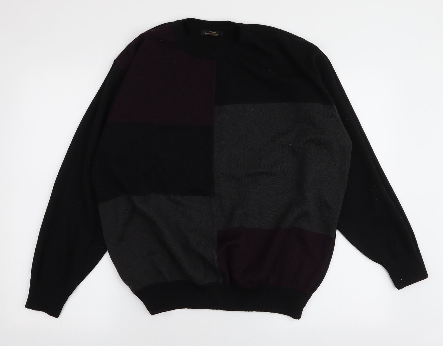 Marks and Spencer Mens Multicoloured Round Neck  Acrylic Pullover Jumper Size L