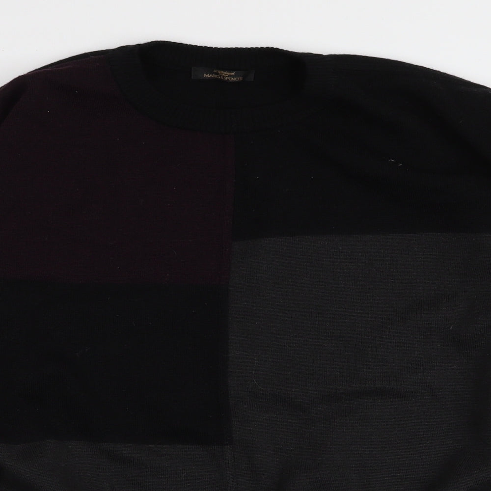 Marks and Spencer Mens Multicoloured Round Neck  Acrylic Pullover Jumper Size L
